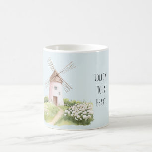 Cute Sweet Sheep Pink Floral Roses Coffee Mug