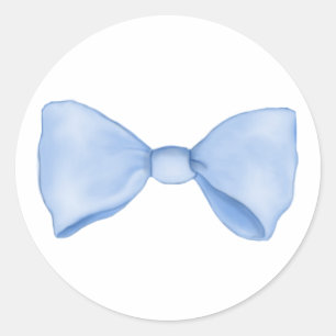 Cute Sweet Simple Baby Blue Bow Classic Round Sticker