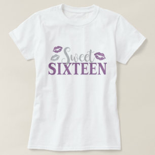 Cute Sweet Sixteen 16 Birthday Purple T-Shirt