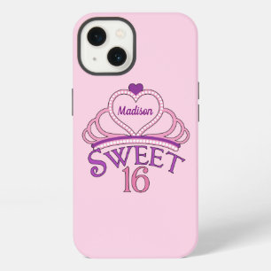 Cute Sweet Sixteen Birthday Girl Personalised Pink iPhone 13 Case