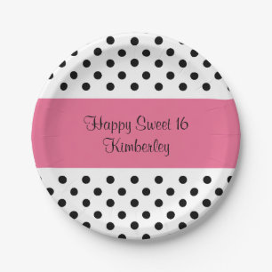 Cute Sweet Sixteen Paper Plate
