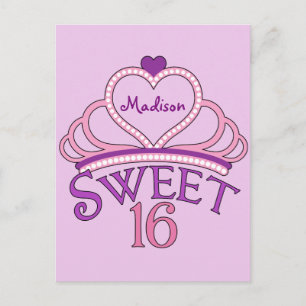 Cute Sweet Sixteen Pink Birthday Party Invitation
