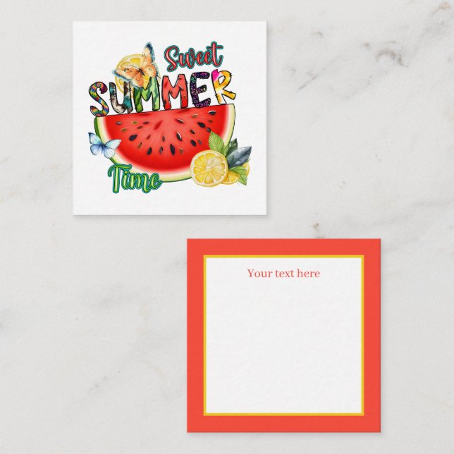 cute sweet Summertime add sentiment fruit Card (Front/Back)