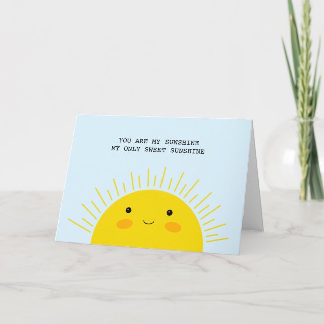 Cute Sweet Sunshine Valentine Anniversary Love Card (Front)