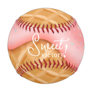 Cute Sweet Victory Ice Cream Cone Sprinkles Pink Baseball