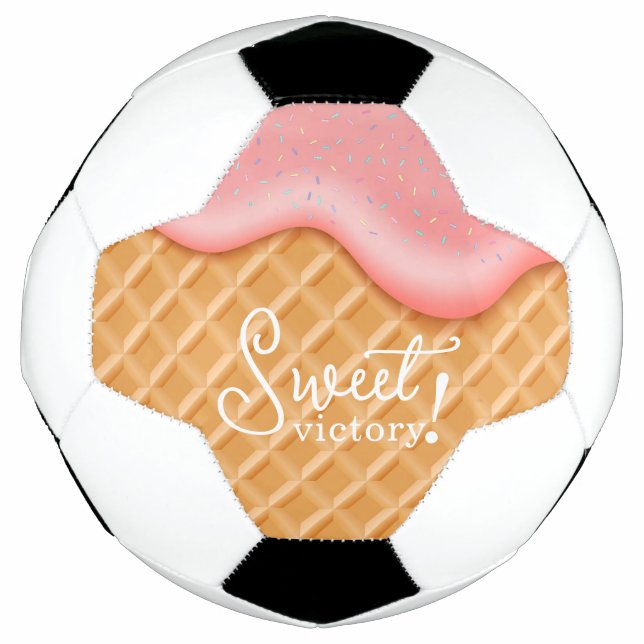 Cute Sweet Victory Pink Ice Cream Football (Front)