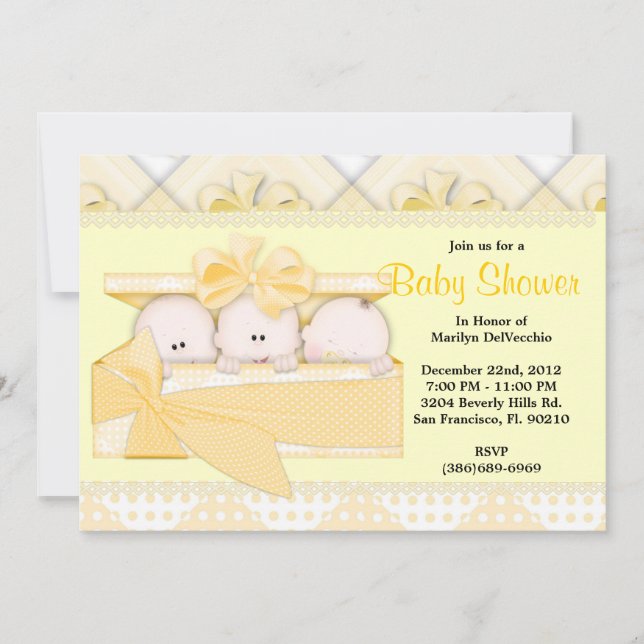 CUTE Sweet Yellow Baby Shower Invitation (Front)