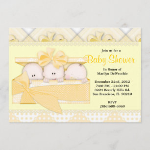 CUTE Sweet Yellow Baby Shower Invitation