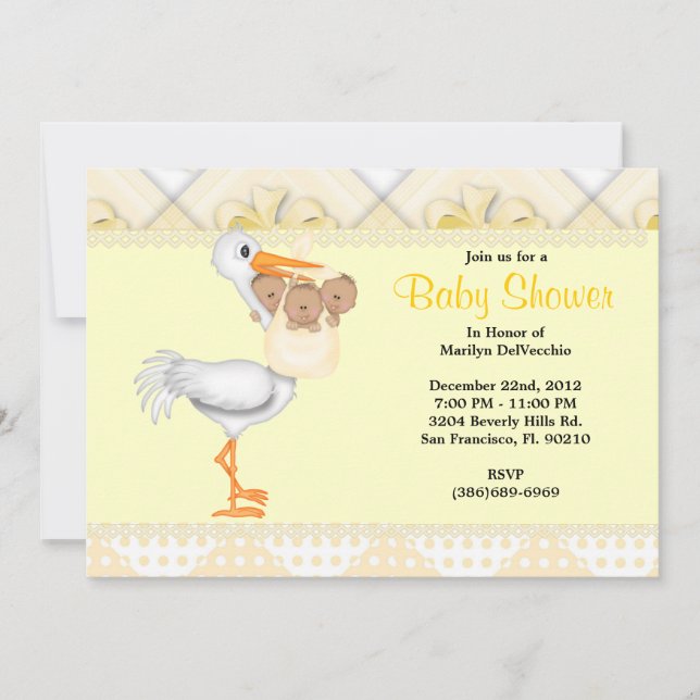 CUTE Sweet Yellow Baby Shower Invitation (Front)