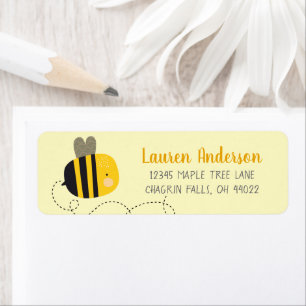 Cute Sweet Yellow Bee Kawaii Baby Shower Address