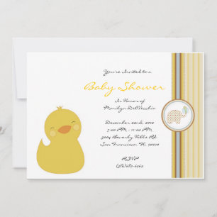 CUTE Sweet Yellow Ducky Baby Shower Invitation