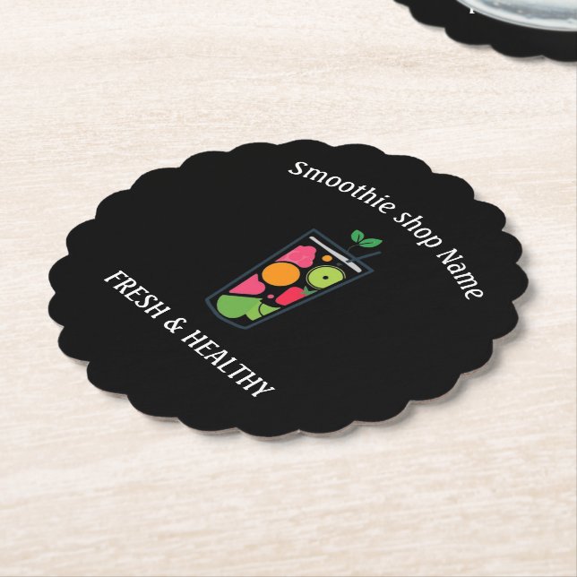 Cute Sweet yogurt Smoothies fruit Juice bar shop Paper Coaster (Angled)