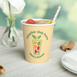 Cute Sweet yogurt Smoothies fruit Juice bar shop Paper Cups