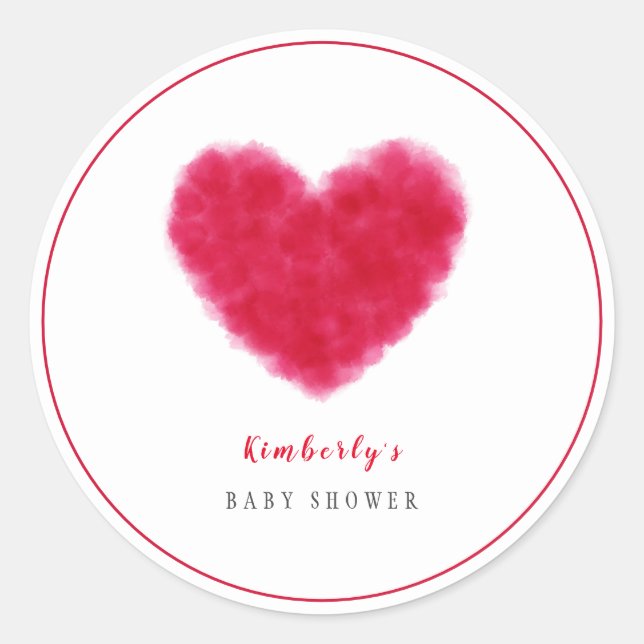 Cute Sweetheart Frame Valentines Baby Shower Classic Round Sticker (Front)