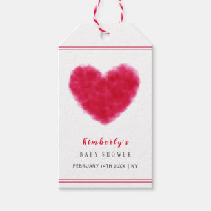Cute Sweetheart Frame Valentines Baby Shower Gift Tags