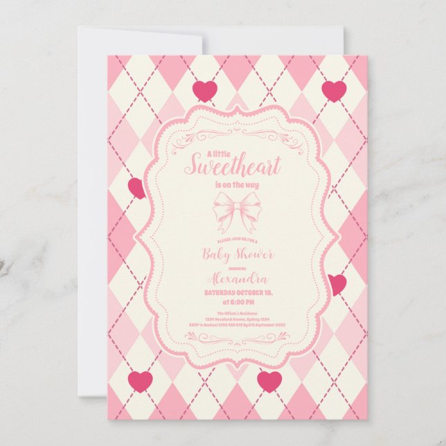 Cute Sweetheart Valentine's Day Baby Shower Invitation (Front)