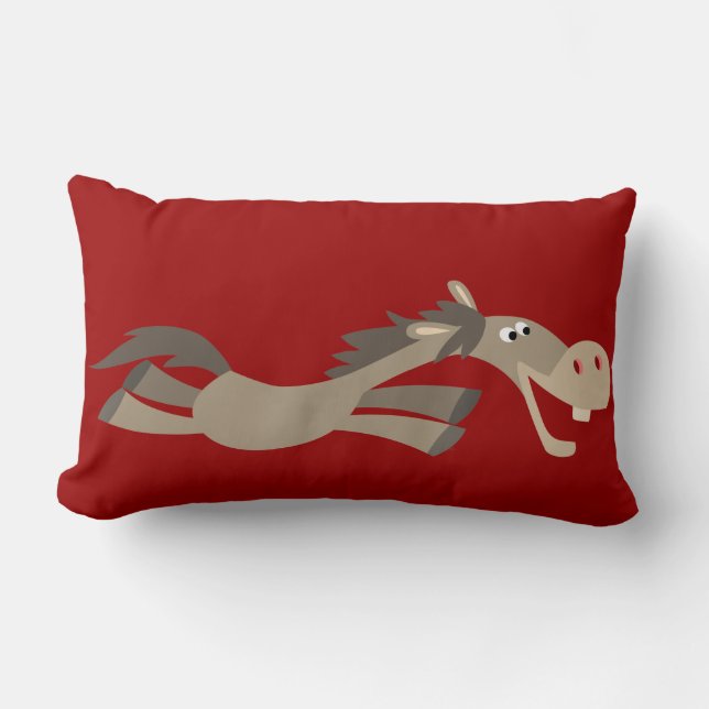 Cute Swift Cartoon Horse Lumbar Pillow (Front)