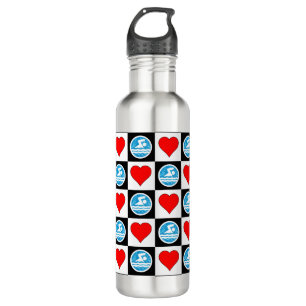 Cute Swim Pattern Swimmers and Hearts Swimming 710 Ml Water Bottle