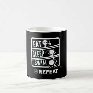 Cute Swimmer Design - Eat Sleep Swim Repeat Coffee Mug