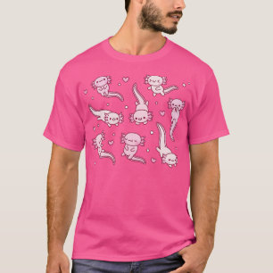 Cute Swimming Axolotls Doodle T-Shirt
