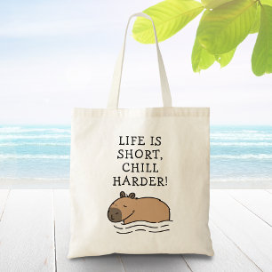 Cute Swimming Capybara Funny Quote Personalised Tote Bag