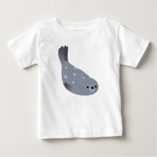 Cute Swimming Cartoon Harbour Seal Baby T-Shirt