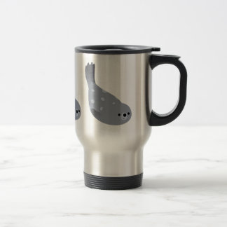 Cute Swimming Cartoon Harbour Seal Commuter Mug