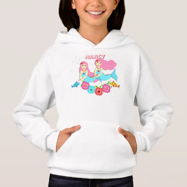 Cute Swimming Mermaids Theme Personalised (Front)