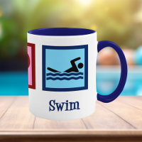 Cute Swimming - Peace Love Swim