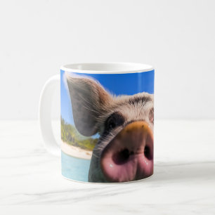 Cute Swimming Pig Exuma Bahamas Coffee Mug