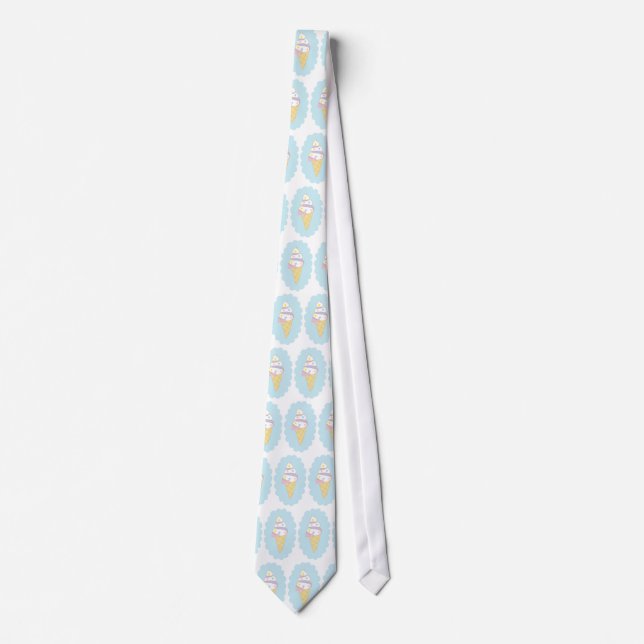 Cute Swirl Ice Cream Cone Tie (Front)