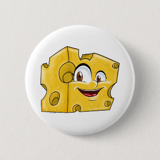 Cute Swiss Cheese Funny Cartoon Character Mascot 6 Cm Round Badge