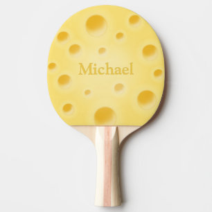 Cute Swiss Cheese With Holes Personalised Ping Pong Paddle
