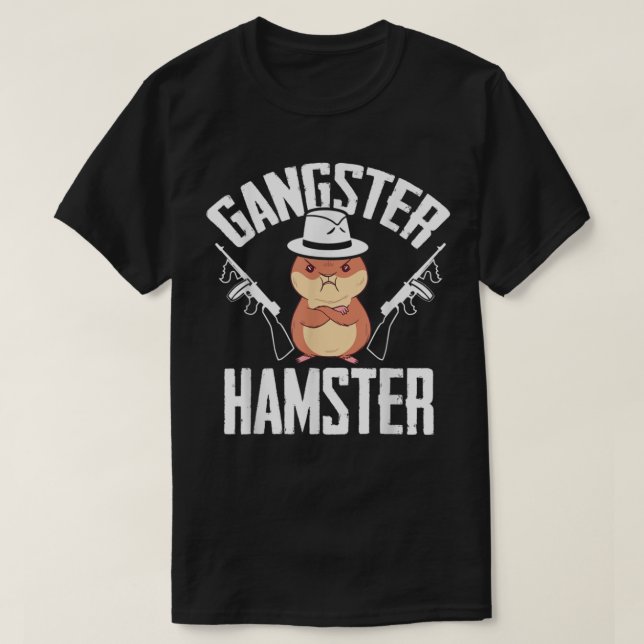 Cute Syrian Hamster Funny Rodents Gangster Hamster T-Shirt (Design Front)
