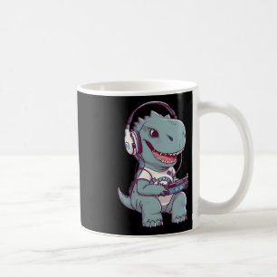 Cute T. Rex-dinosaur Playing Video Game Gaming Gam Coffee Mug