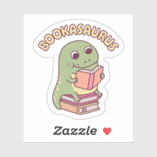 Cute T-rex Dinosaur Reading A Book Bookasaurus Fun