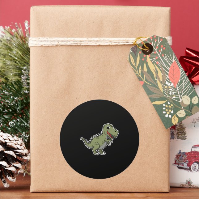 Cute T-Rex Dinosaur Sticker – Funny Cartoon Dino  (Holiday)