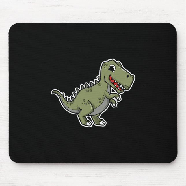 Cute T-Rex Dinosaur Sticker – Funny Cartoon Dino  Mouse Mat (Front)