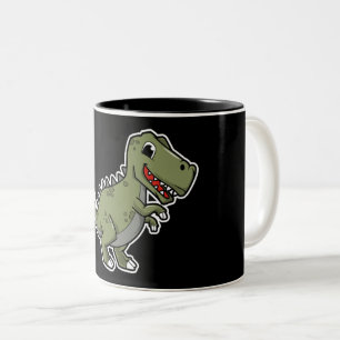 Cute T-Rex Dinosaur Sticker – Funny Cartoon Dino Two-Tone Coffee Mug