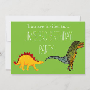 Cute T-Rex dinosaur young boy's birthday party Invitation