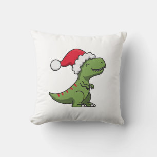 Cute T-Rex in Santa Hat – Christmas Dino Cushion