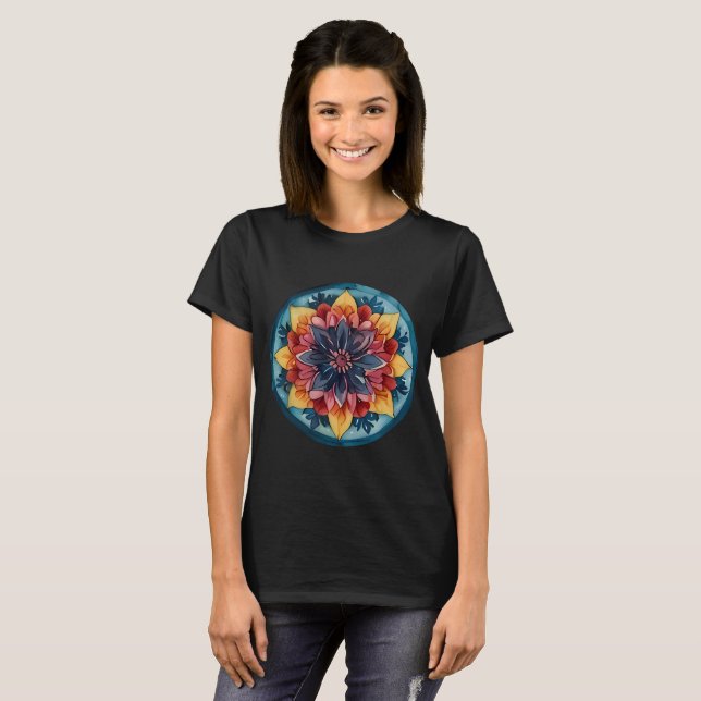 Cute T-shirt Mandala Colourful Design (Front Full)