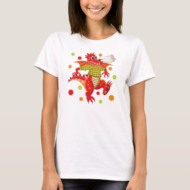 Cute t-shirt with cartoon Dragon (Front)