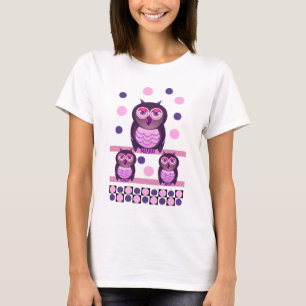 Cute t-shirt with owls and polka dots