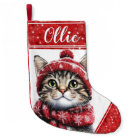 Cute Tabby Cat Christmas Pet Stocking