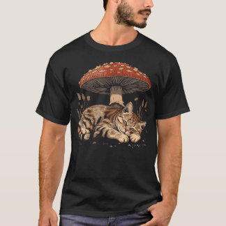 Cute Tabby Cat Gray Cat Cottagecore Aesthetic Mush T-Shirt