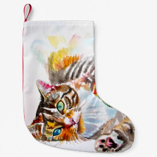 Cute Tabby Cat Merry Cats Christmas Stocking
