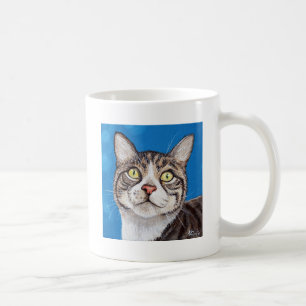 Cute Tabby Cat Painting Coffee Mug