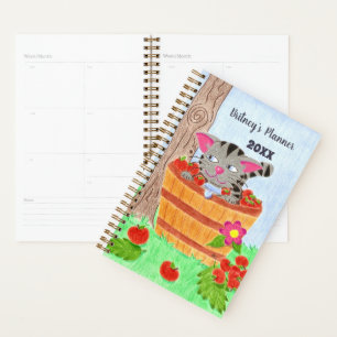 Cute Tabby cat personalised planner