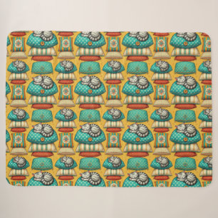 Cute Tabby Cat Resting Sherpa Blanket